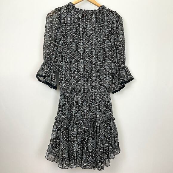 Misa Los Angeles Cerise Tiered Ruffle Mini Dress, Black Multi Sz XS - Picture 4 of 13